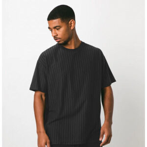 Zanerobe Pinstripe Box Tee Shirt Men’s Black EXTRA LARGE XL NEW with TAGS